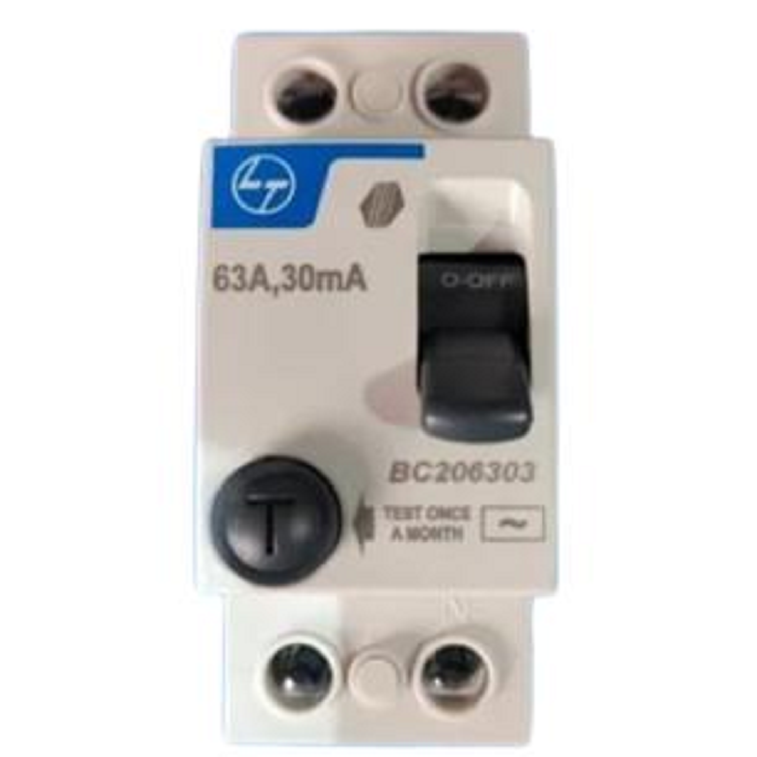 LT (10K) 63 Ampere 30mA, 2-Pole (DP) RCCB